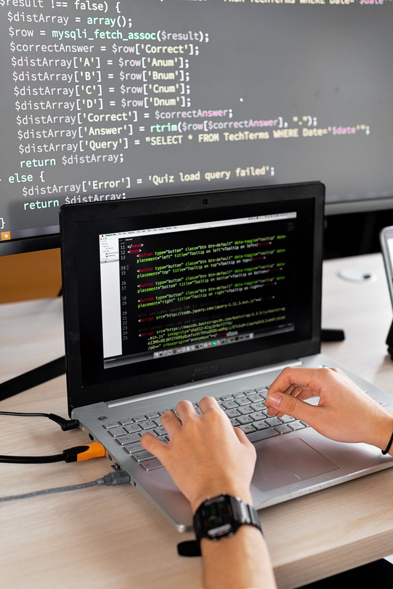 Source code on a screen